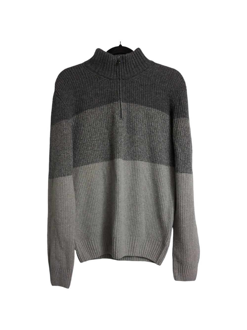 Giasone Gray Half Zip Color Block Ribbed Knit Wool Blend Sweater Mens Size M